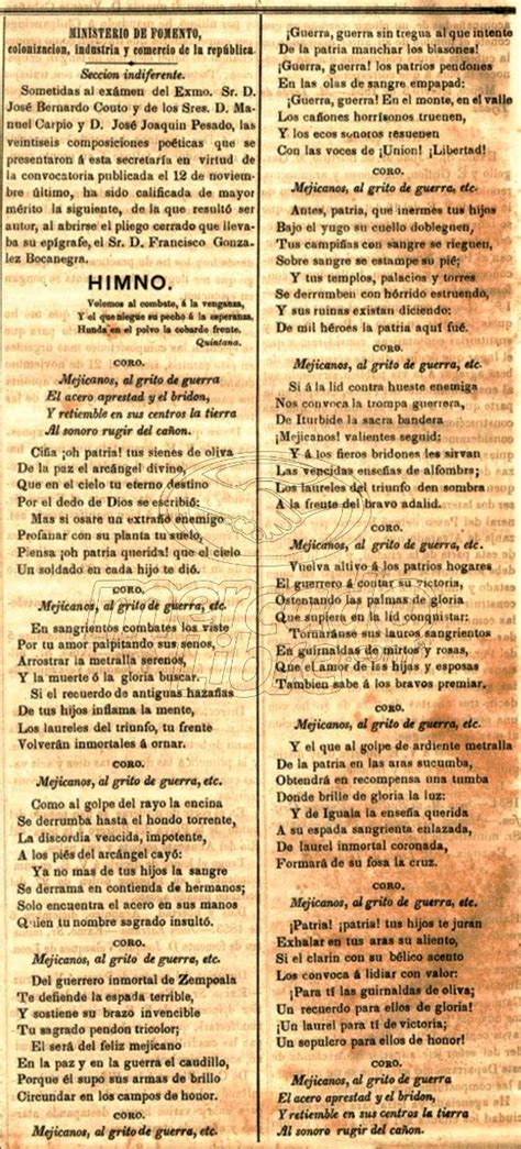 Himno Nacional Mexicano Letra Letra Completa Del Himno Nacional