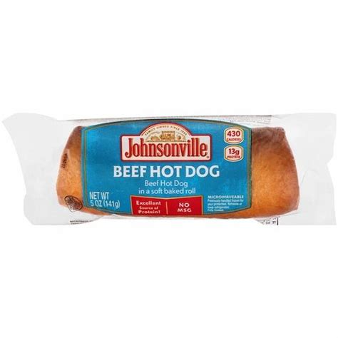 Johnsonville Cooked Beef Hotdog In Soft Baked Roll 5 Ounce 10 Per