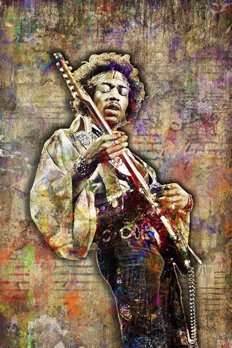 Jimi Hendrix Poster Jimi Hendrix 2 T Jimi Hendrix Colorful Layered Tribute Fine Art Jimi