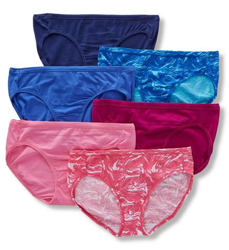 Hanes Hanes Womens Cotton Stretch Comfortsoft Waistband Bikini Panties 6 Pack