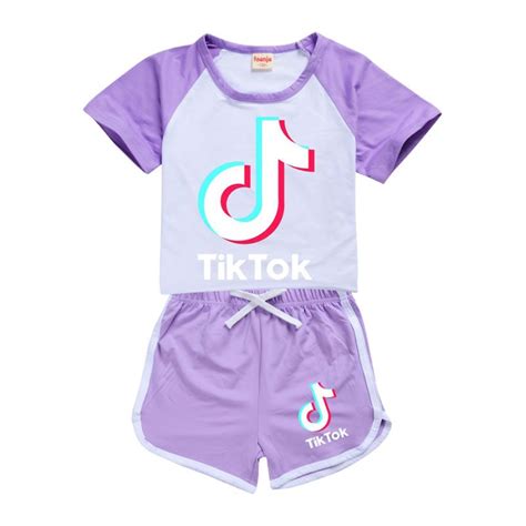 2021 Summer Tik Tok Set For Big Boy Girl Clothes Fashion Kid Cotton T