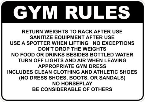 Printed Aluminum A4 Sign Gym Rules Sign