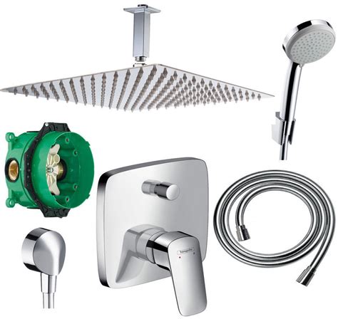 Hansgrohe logis wannenarmatur 71405000 artikelnummer: Hansgrohe Unterputz Duschset Regendusche 300mm Logis ...
