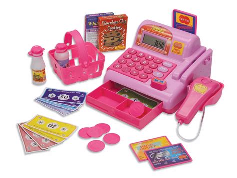 Just Kidz Deluxe Cash Register Pink Toys And Games Pretend Play