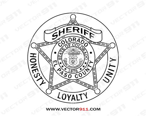 El Paso County Colorado Sheriffs Department Badge Vector911 Digital