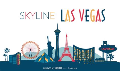 Las Vegas Illustrated Skyline Vector Download