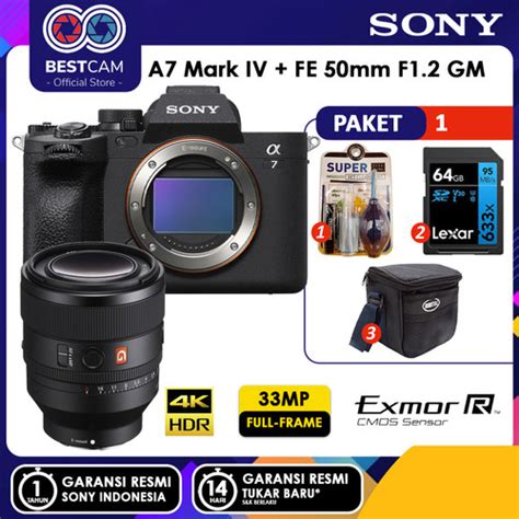 Promo Sony Alpha A7 Iv A74 Mirrorless Camera 50mm F12 Gm Unit Only