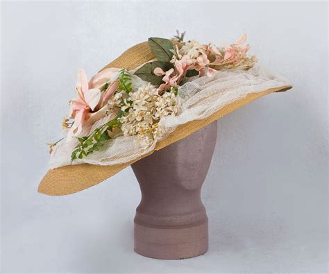 Edwardian Clothing At Vintage Textile 7440 Wide Brim Straw Hat