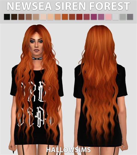 Hallow Sims Newsea`s Siren Forest Hair Retextured Sims Addict Sims