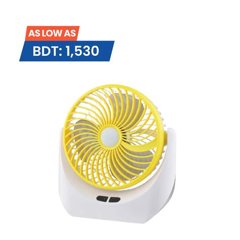 JY Super Lithium Rechargeable Mini Table Fan With LED Light JY 1880