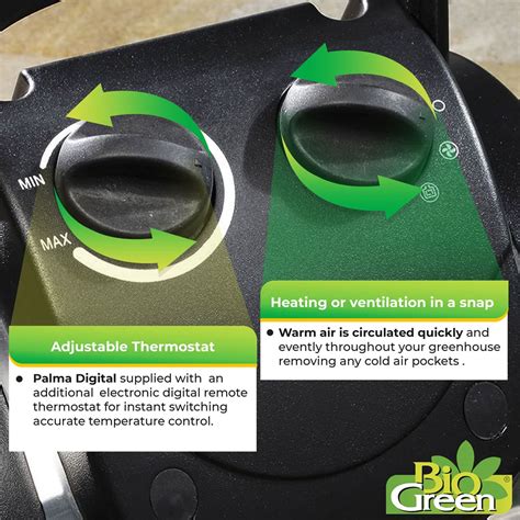 Bio Green Pal 20usdt Palma Greenhouse Heater W Digital Thermostat