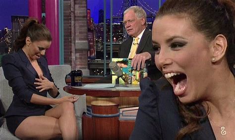 Whoops Eva Longoria Pops Out Of Her Jacket While Promoting Her Cookbook On David Letterman S