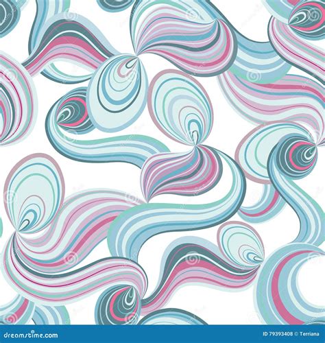 Abstract Wave Line And Loops Seamless Pattern Striped Swirl Waves