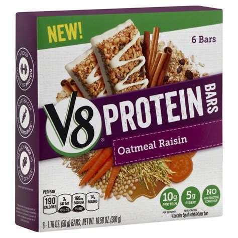 V8 Protein Bars Oatmeal Raisin Shop Diet And Fitness At H E B