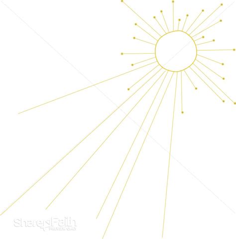 Shining Sun Outline With Rays Sun Clipart