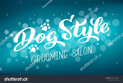 Dog Style Lettering Grooming Salon Logo Stock Vector Royalty Free