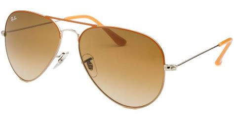 Ray Ban Aviator Classic Multi Color Sunglasses Brown Lenses In Silver