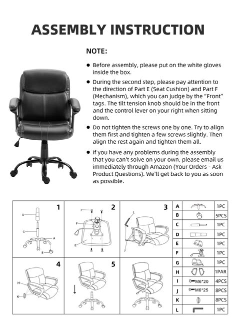 Office Chair Assembly Instructions Pdf