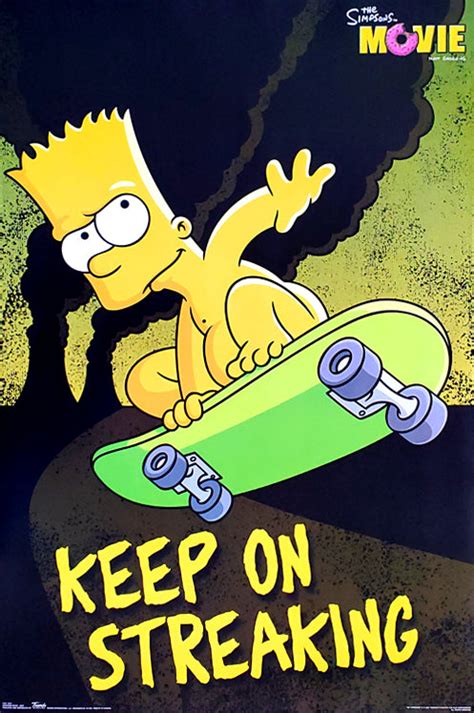 The Simpsons Bart Simpson Skateboarding Keep On Streaking Poster T