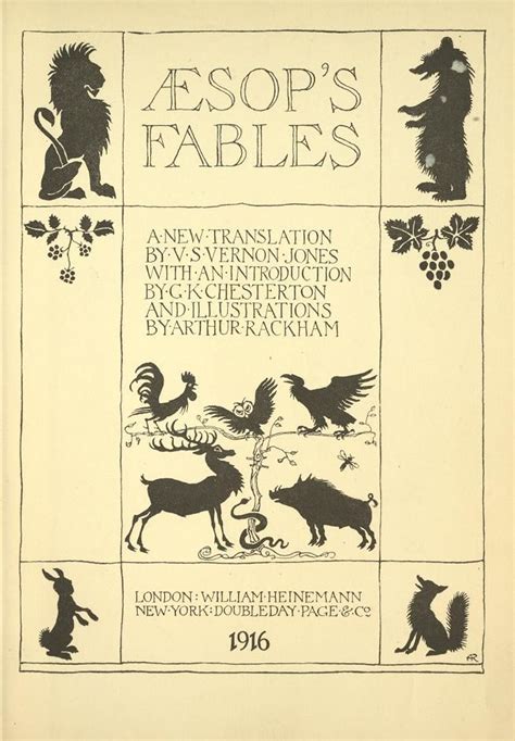 Published 1916 Æsops Fables A New Translation By Aesop Rackham