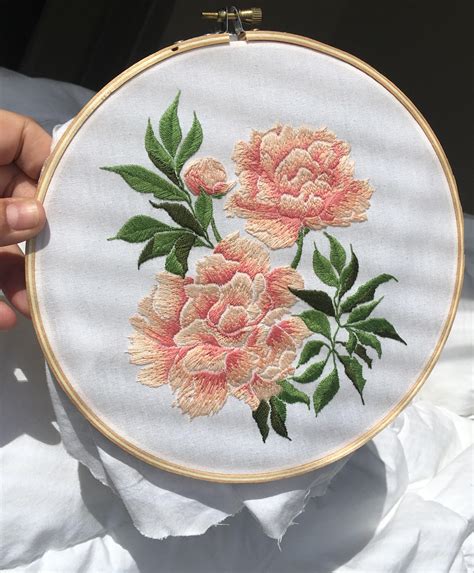 Peonies In The Morning Sunshine~ Rembroidery