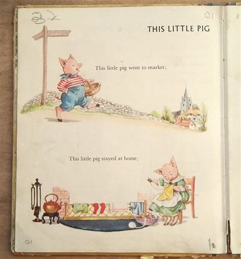 1950s Childrens Picture Book Vintage Nursery Rhymes The Golden Book Of