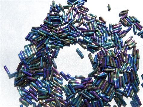 Colorful Metallic Twisted Bugle Beads - 2x6mm - 20g Glass Spacer Beads - Approximately 480 beads