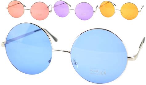 Round Coloured Lens Sunglasses 12pcs Round Sunglasses Ea