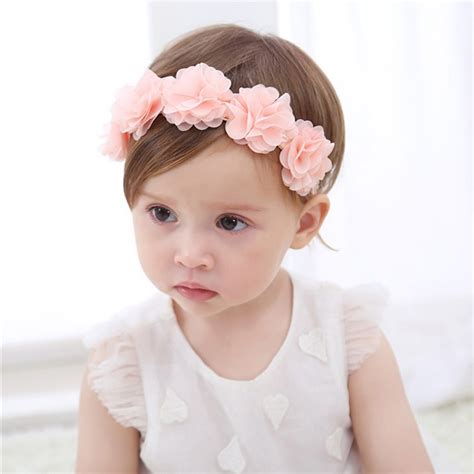 New Fashion Baby Elastic Cotton Lace Flower Headbands Girls Princess