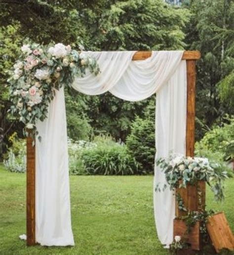 Wedding Arbor With White Draping Wedding Arch Rustic Wedding Arch