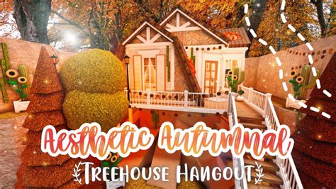 Hillside Autumnal Aesthetic Treehouse Hangout Speedbuild And Tour