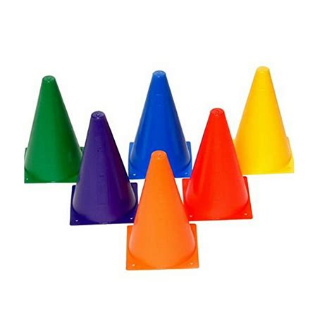 6pcs Assorted Colors Multi Purpose Plastic Cone Physical Education