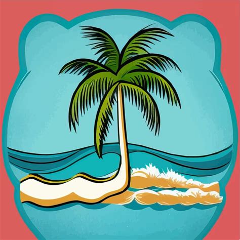 Palmeras De Silueta En La Playa Con Mar Ilustración De Vector