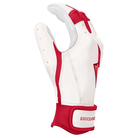 Red And White Batting Gloves Bruce Bolt Chrome Series