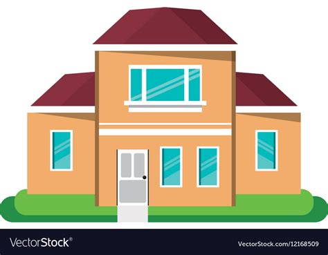 Cartoon House Traditional Detailed Modern Vector Image