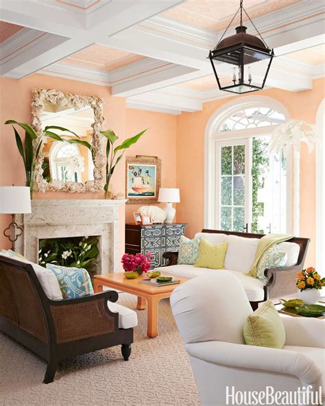 A Colorful And Whimsical Palm Beach House Living Room Wall Color