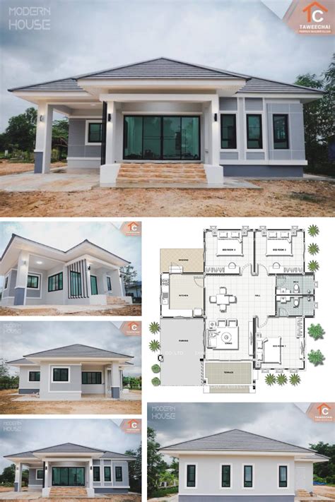 That Gray Bungalow With Three Bedrooms Pinoy Eplans Bungalow Style