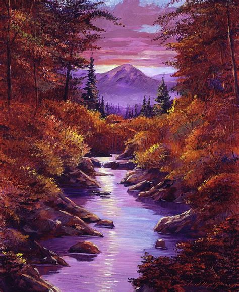 Quiet Autumn Stream Painting By David Lloyd Glover Fine Art America