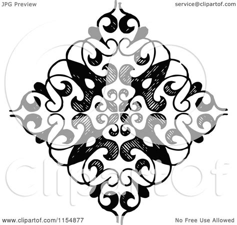 Clipart Of A Retro Vintage Black And White Diamond Shaped