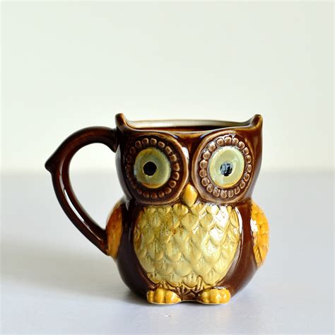 Cute Owl Ceramic Coffee Mug Tea Milk Mugs Brown Hand Painted Morning