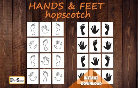 Hands And Feet Sensory Path Hopscotch For Preschooler Etsy Disney