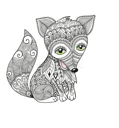 Currently, i advise cute fox coloring pages for you, this post is related with o is for octopus worksheets printable. Cute Fox In Zentangle Style Stock Illustration ...