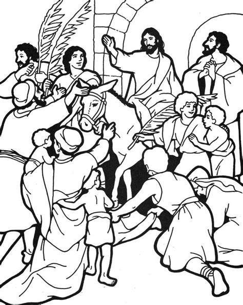 The simple style of this coloring page would make it useful as a preschool or. 78+ images about Bible: Jesus and His Triumphal Entry on ...