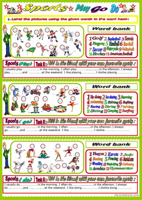 Sports Play Go Do English Esl Worksheets Pdf And Doc