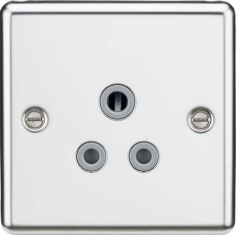 Ml Accessories 5a Unswitched Socket Rounded Edge Polished Chrome