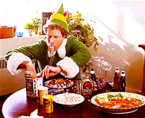 We elves like to stick to the four main food groups; Christmas my gifs Elf Will Ferrell mattrsmiths •
