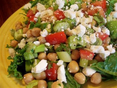 15 Minute Greek Garbanzo Bean Salad Recipe Healthy Food Com Recipe