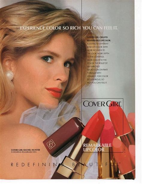 Covergirl Lipstick Print Ad Featuring Rachel Hunter March 1993
