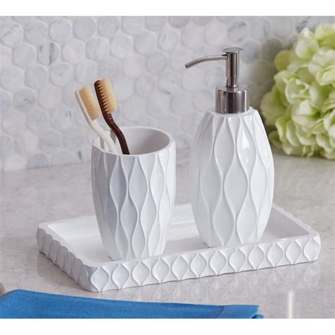 Whatever your tastes, we've got plenty of bathroom furniture, sets, hampers, scales, vanity mirrors and more to make it feel functional and. Roselli Wave 3 Piece Bathroom Accessory Set & Reviews | Wayfair