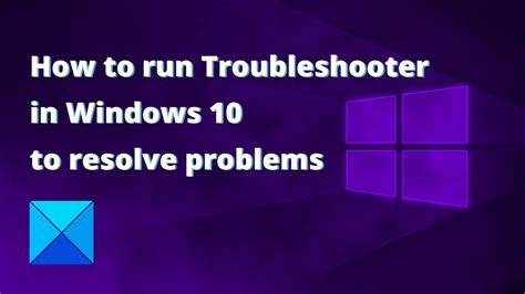 How To Run Troubleshooter In Windows 10 To Resolve Problems Youtube